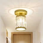 Modern Semi-Flush Ceiling Light with Crystal Accent for Foyer
