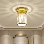 Modern Semi-Flush Ceiling Light with Crystal Accent for Foyer