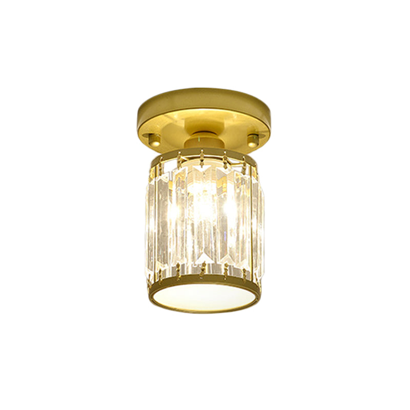 Modern Semi-Flush Ceiling Light with Crystal Accent for Foyer