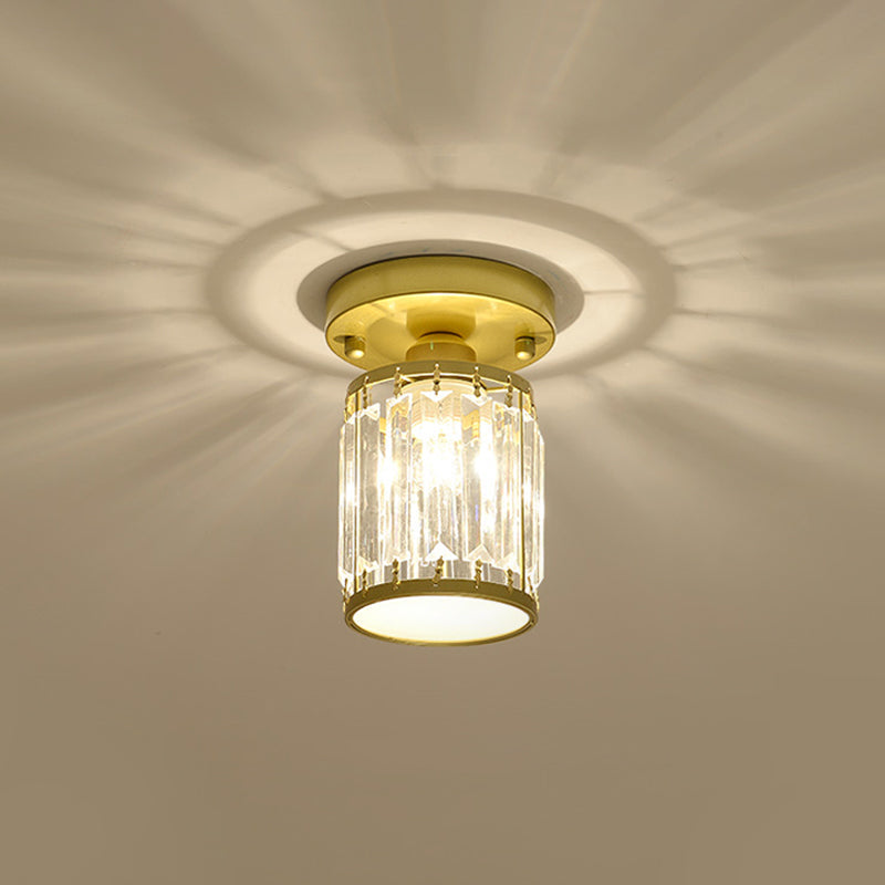 Modern Semi-Flush Ceiling Light with Crystal Accent for Foyer