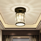 Modern Semi-Flush Ceiling Light with Crystal Accent for Foyer