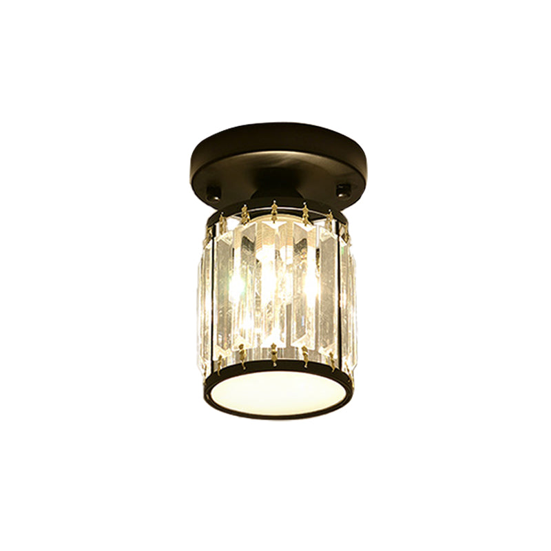 Modern Semi-Flush Ceiling Light with Crystal Accent for Foyer
