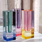 Vibrant Gradient Acrylic Vase for Modern Home Decor