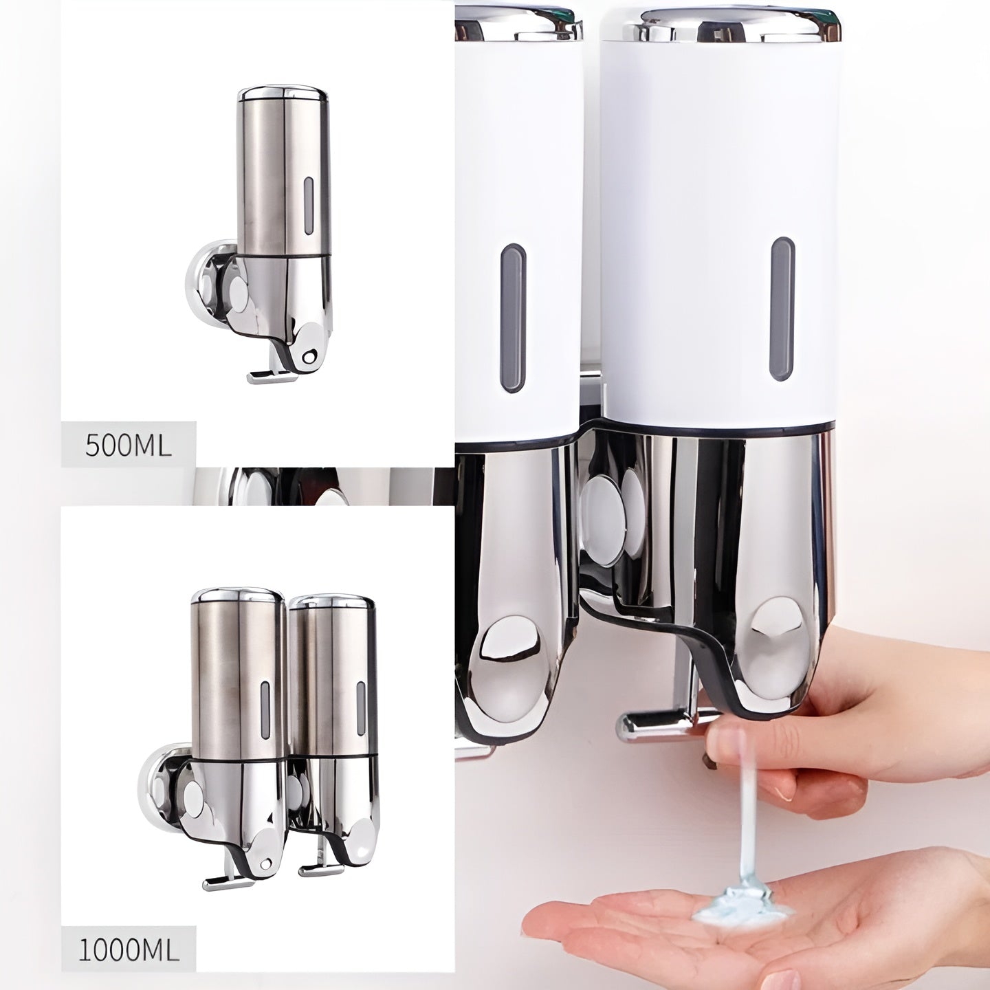 Marble-Effect Wall Soap Dispenser for Easy Mounting