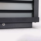 Black Square Solar Wall Light for Outdoor Fence Installation