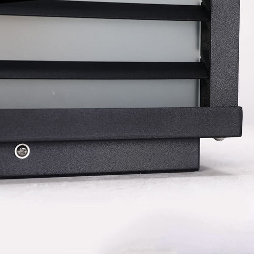 Black Square Solar Wall Light for Outdoor Fence Installation