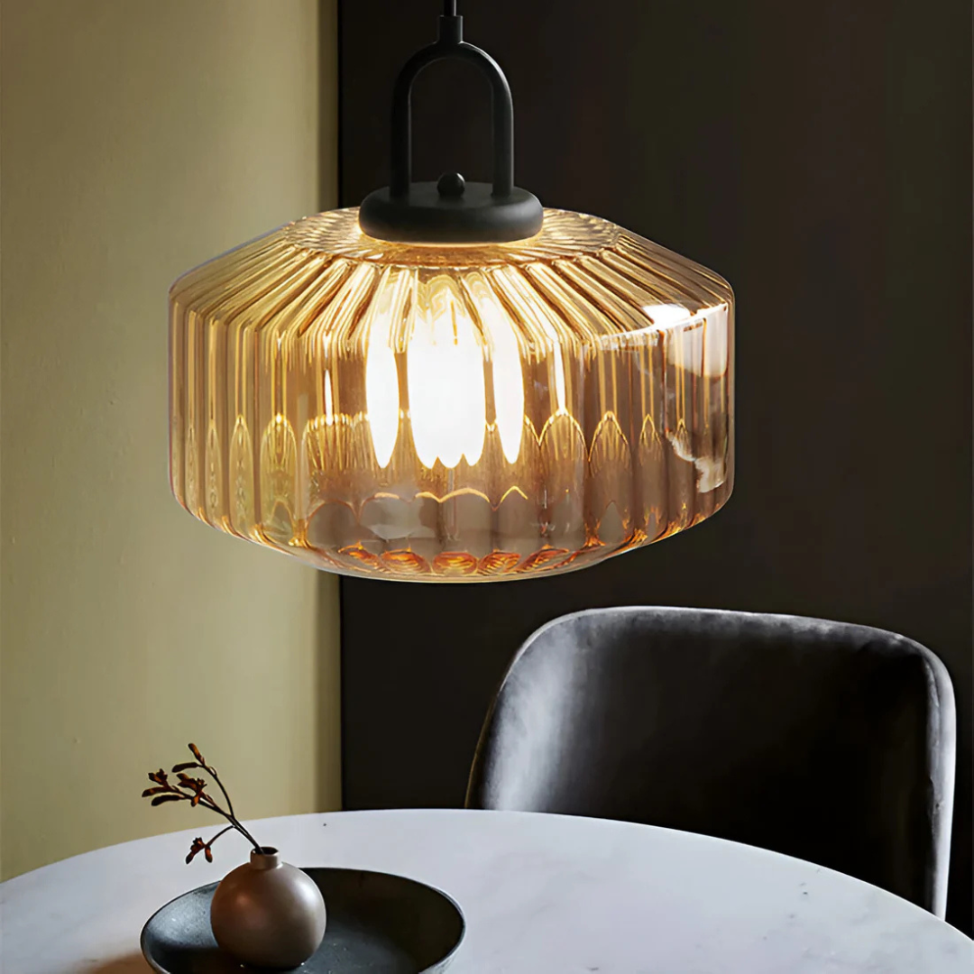 Retro-Colored Glass Pendant Light Fixture