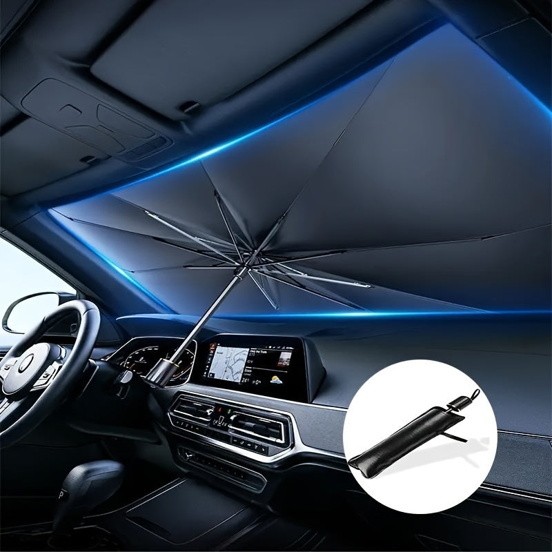 Reflective Titanium-Alloy Rollable Windshield Sunshade (Ø55.1 in)