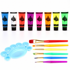 UV Reactive Body Paint Set for Parties and Festivals - Glow in the Dark
