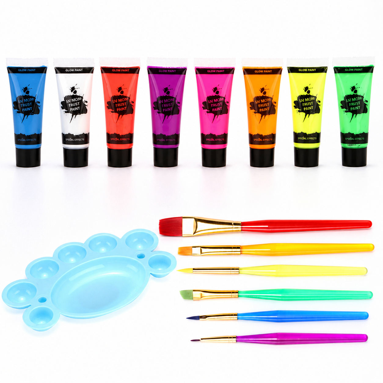 UV Reactive Body Paint Set for Parties and Festivals - Glow in the Dark