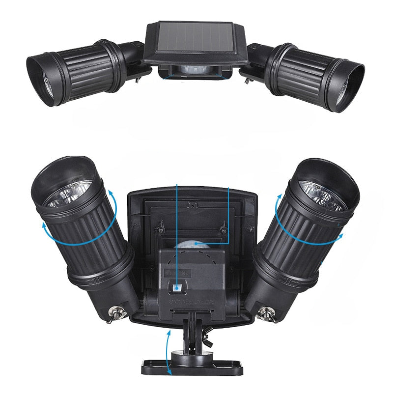 Outdoor Dual Head Motion Sensor Solar LED Security Light