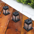 LED Candle Lantern for Outdoors - Solar-Powered with Glass Panels