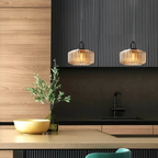 Retro-Colored Glass Pendant Light Fixture