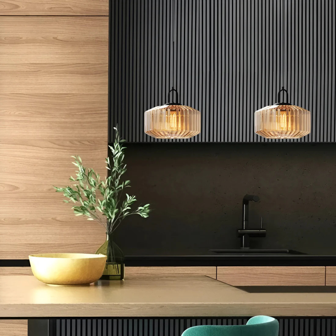 Retro-Colored Glass Pendant Light Fixture