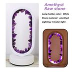 Crystal Lamp Handcrafted Natural Amethyst Ambient Light