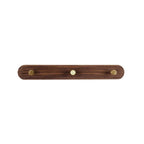 Wall-Mounted Coat Rack Natural Wood & Brass Hooks