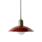 Ceiling Light Fixture with Curved Metal Shade - Hanging Design