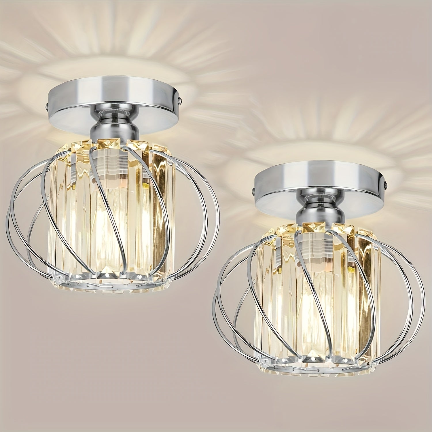 Industrial Style Ceiling Light with Cage Design - Semi Flush Mount Fixture