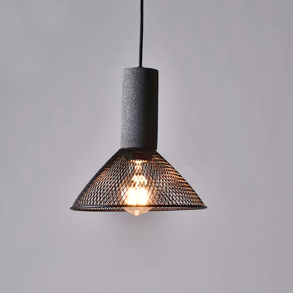 Concrete-Look Ceiling-Mount Pendant Light