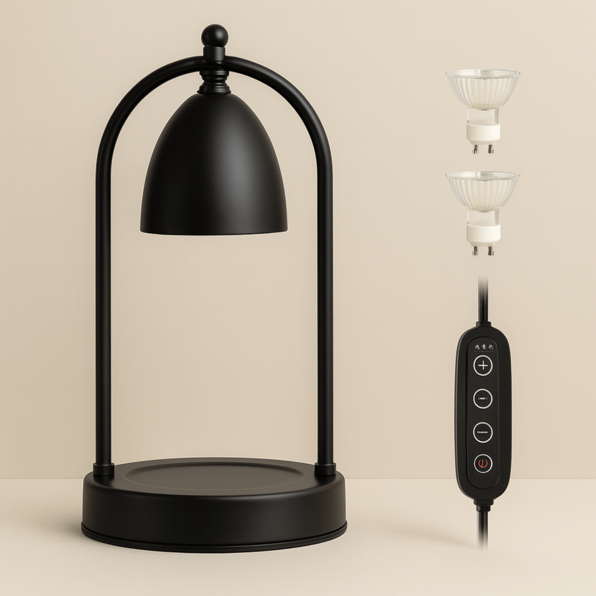 Candle Warmer Lamp for Tabletop with Black Metal Arch Design