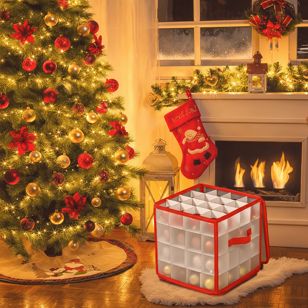 Clear Plastic Organizer for Storing Christmas Decoration Ornaments