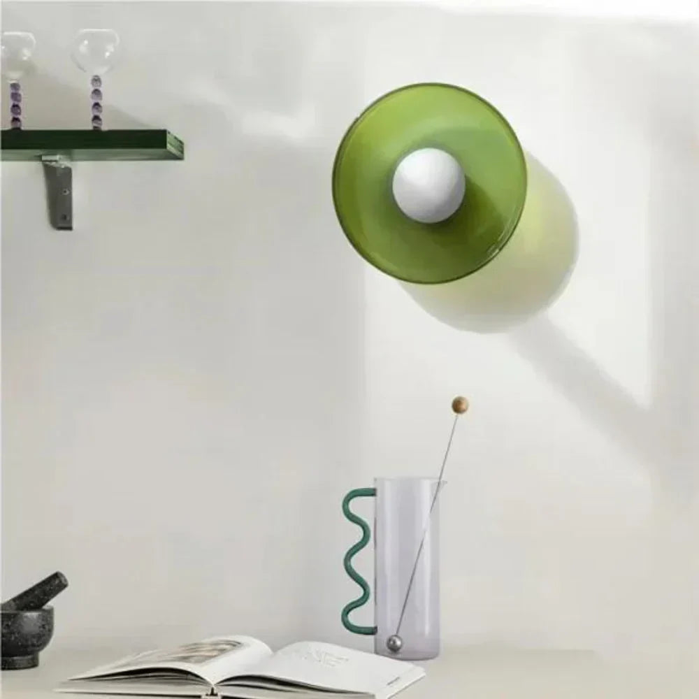 Ceiling and Wall Light Fixture with Central Glass Globe Design
