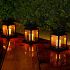 LED Candle Lantern for Outdoors - Solar-Powered with Glass Panels