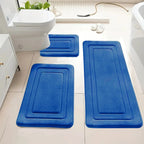 Knit-Look Polyester Non-Slip & Absorbent Bath Mat (Set of 3)
