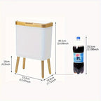 Stylish 15L Trash Bin with Elevated Legs – Odour-Sealing for Kitchen & Bathroom