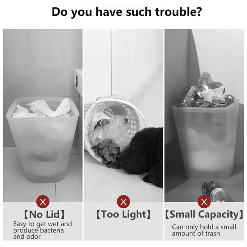 Stylish 15L Trash Bin with Elevated Legs – Odour-Sealing for Kitchen & Bathroom