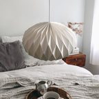 Matte White Acrylic Pleated Pendant Lamp