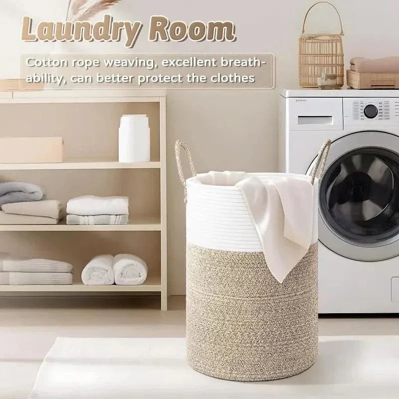 Foldable Cotton Storage Basket – Versatile and Stylish Organizer