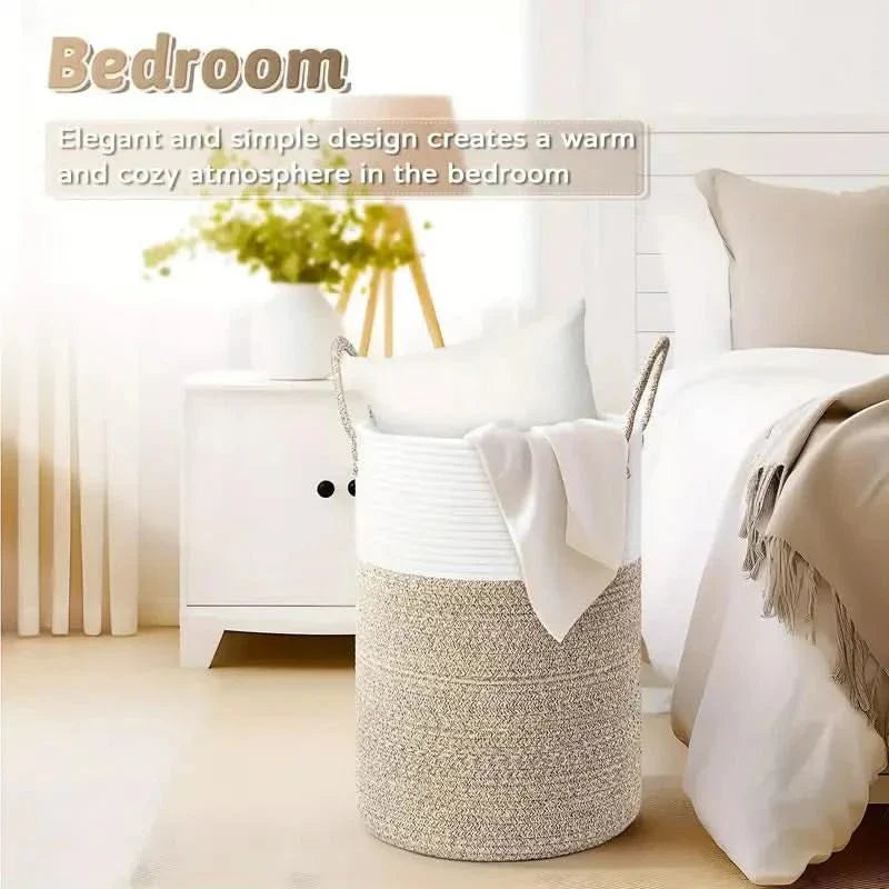 Foldable Cotton Storage Basket – Versatile and Stylish Organizer