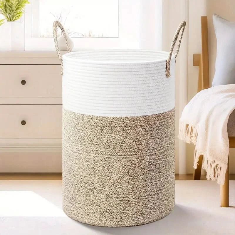 Foldable Cotton Storage Basket – Versatile and Stylish Organizer