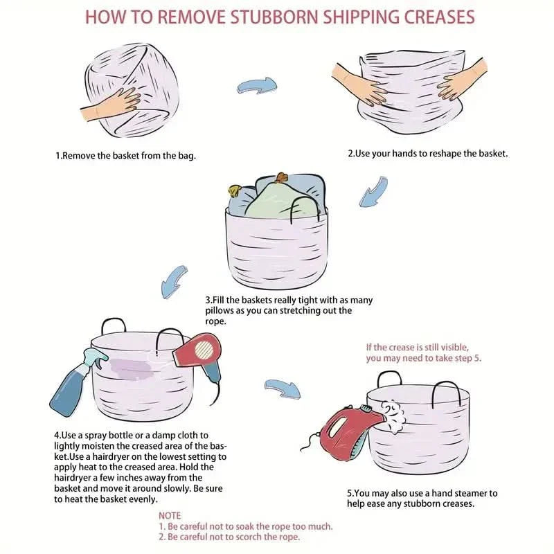 Foldable Cotton Storage Basket – Versatile and Stylish Organizer