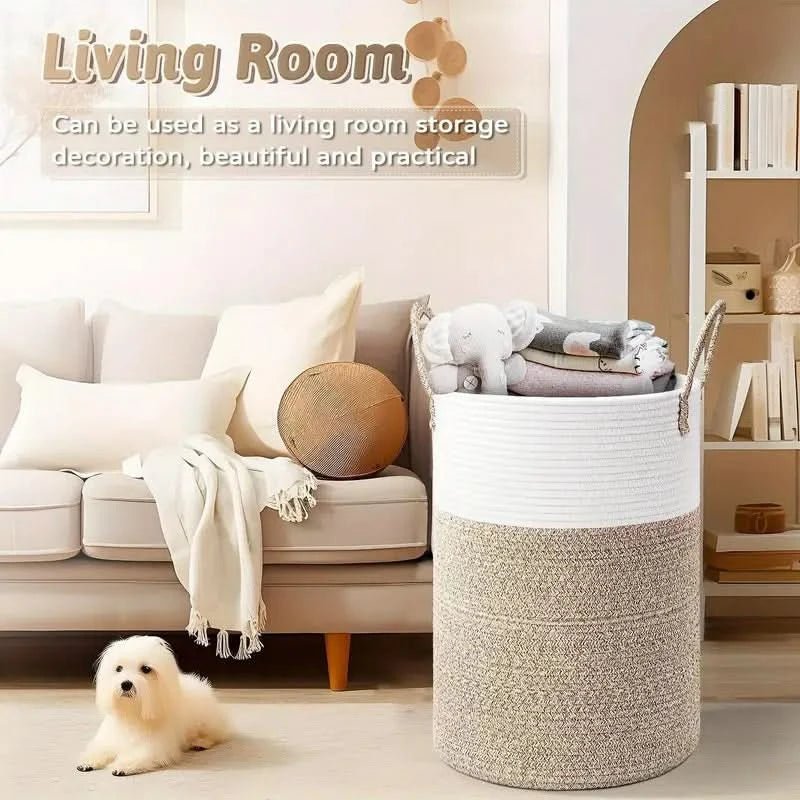 Foldable Cotton Storage Basket – Versatile and Stylish Organizer