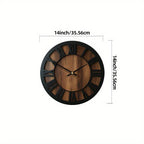 Classic Wooden Wall Clock with Roman Numerals