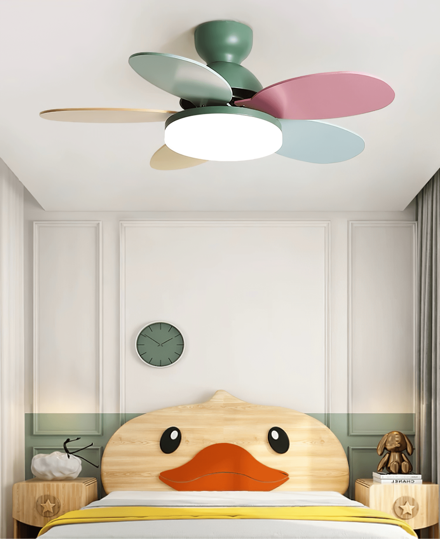 LED Ceiling Fan with Colorful Blades for Contemporary Spaces