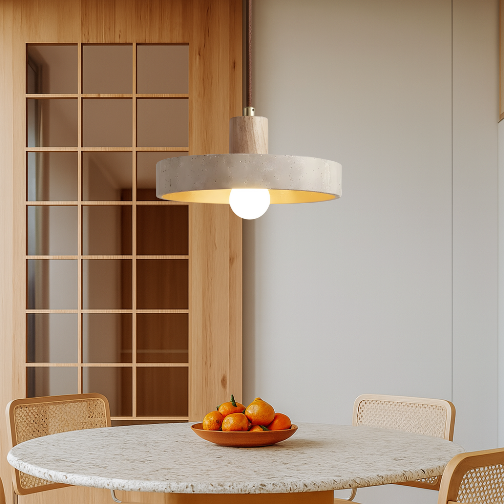 Pendant Light in Stone Travertine Design