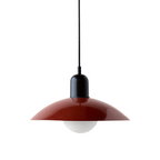 Ceiling Light Fixture with Curved Metal Shade - Hanging Design