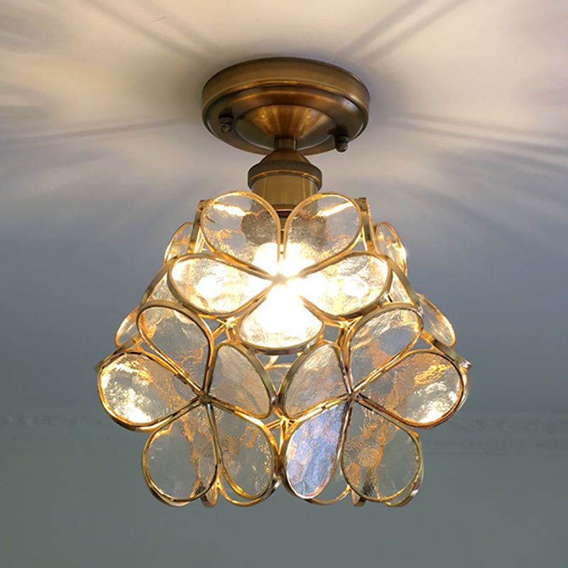 Colorful Vintage-Style Flush Mount Ceiling Light with Floral Design