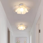 Modern Flower Design Semi-Flush Ceiling Light in Rose Petal Style