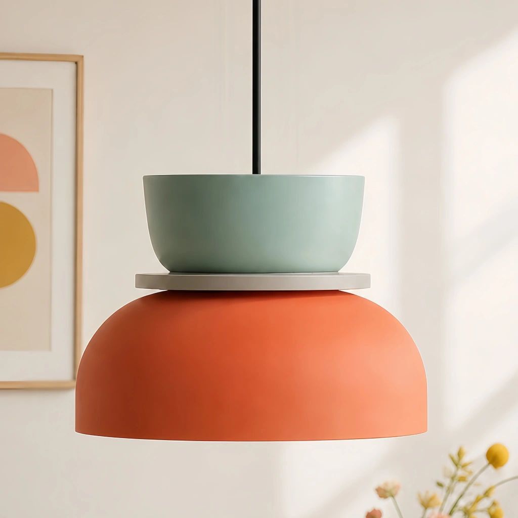 Color-Block Metal Pendant Lamp (30 cm)