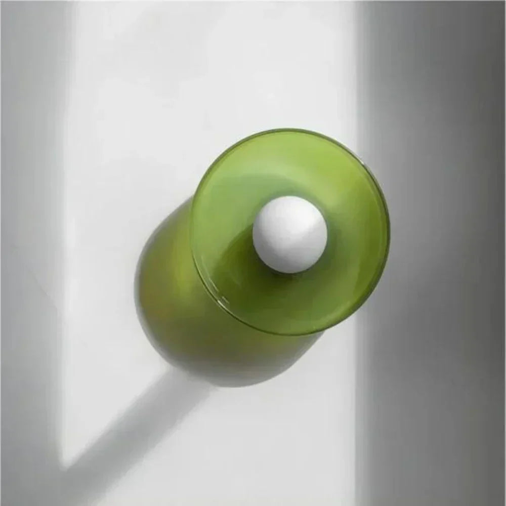 Ceiling and Wall Light Fixture with Central Glass Globe Design