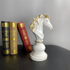 Elegant Chess Piece Statues - King, Queen & Knight Home Accent