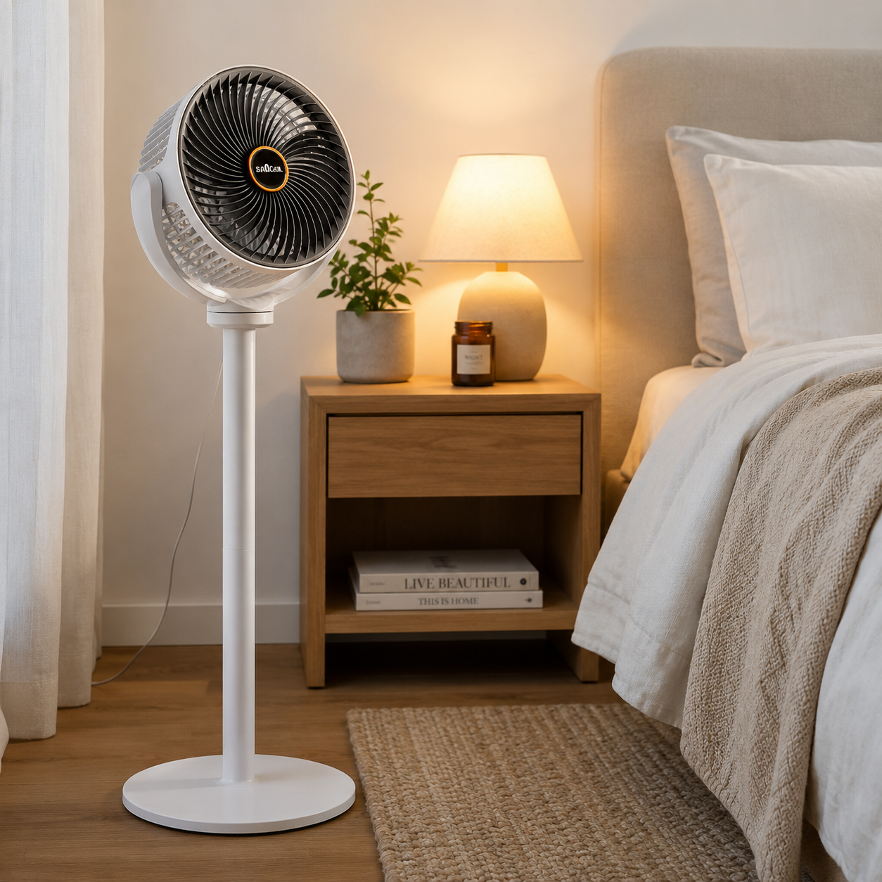 Foldable USB-Rechargeable 360° Rotating Floor Fan (7.9 in)