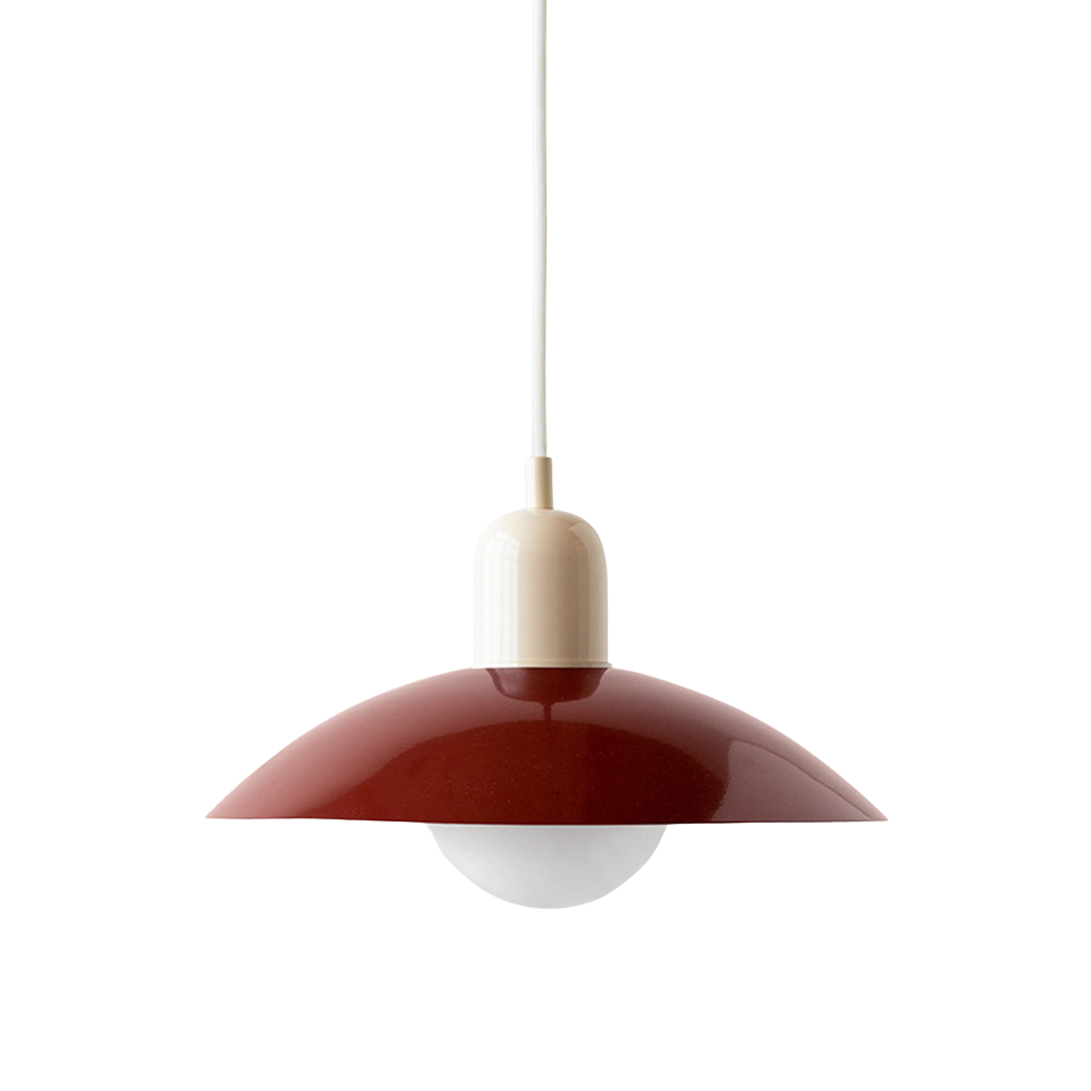 Ceiling Light Fixture with Curved Metal Shade - Hanging Design