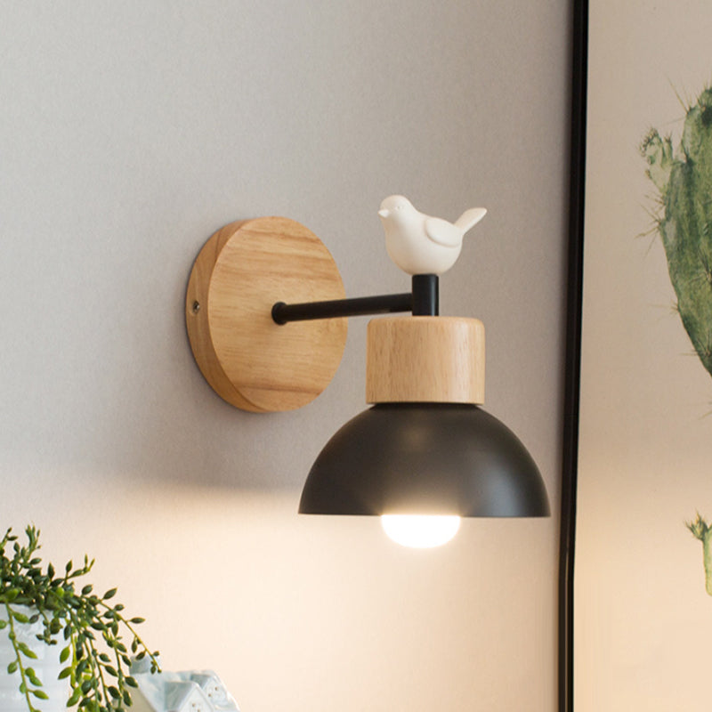 LED Wall Sconce for Bedroom - Wooden Bird Design Lamp