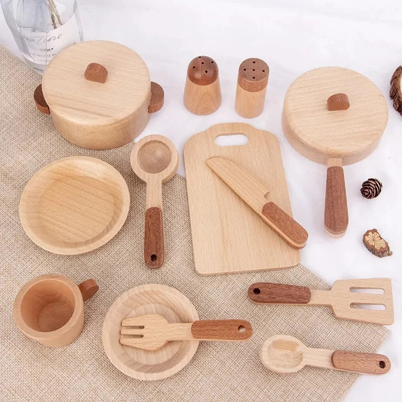 Kitchen Toy Natural Wood Non-Toxic Educational