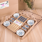 Sakura Serenity 12-Piece Sushi Dining Set - Elegant Floral Gift